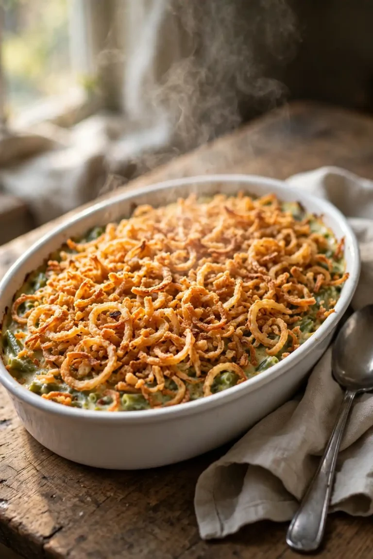 Green Bean Casserole Recipe (Crispy, Creamy, From Scratch)